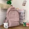 Mochila escolar de gran capacidad para niña, simple y versátil