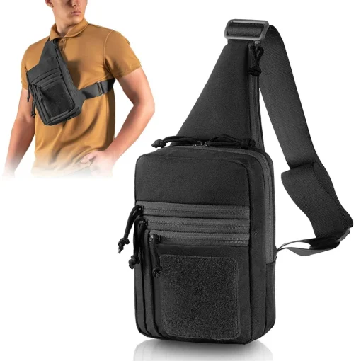 Mochila táctica de bandolera con funda para pistola