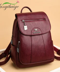 Mochilas de cuero suaves para mujer de 5 colores