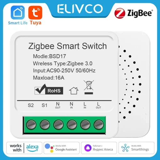 Módulo Interruptor Inteligente 16A Tuya Zigbee