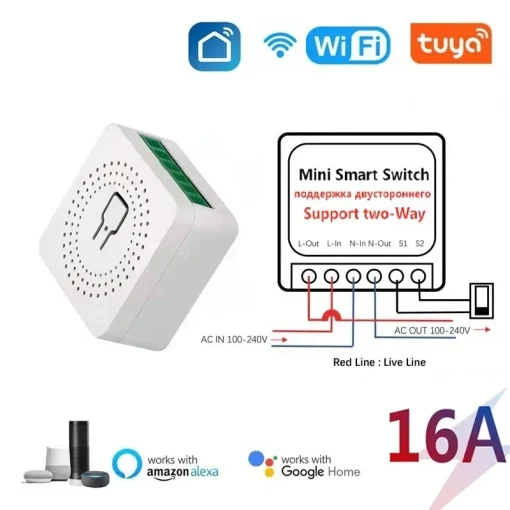 Módulo de interruptor inteligente Tuya 16A WiFi