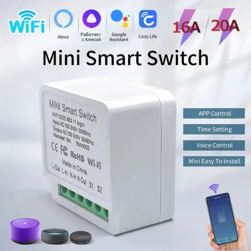 Módulo inteligente de conmutador mini WiFi 16A20A