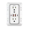 Multienchufe de pared EE. UU. con 6 enchufes de CA, 4 puertos USB (2 tipo C)