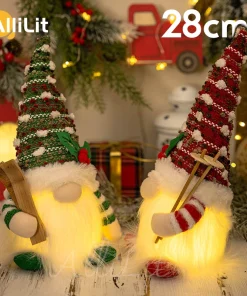 Muñeco de Navidad AlliLit 2024 con iluminación LED