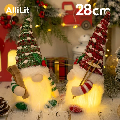 Muñeco de Navidad AlliLit 2024 con iluminación LED