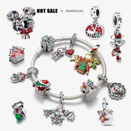 Nueva Joyería en Plata 925 Trío de Disney Navideño