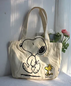 Nueva bolsa de hombro de lona de Snoopy de dibujos animados