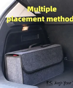 Organizador de maletero de fieltro suave, bolsa de almacenamiento para el coche, organizador de maletero, herramienta de almacenamiento de compartimento grande y antideslizante