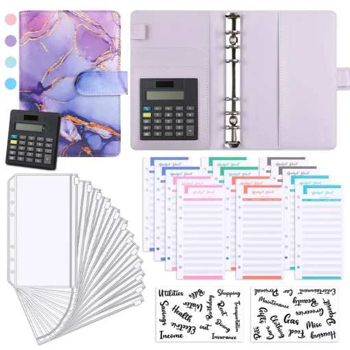 Organizador de presupuestos Binder con calculadora