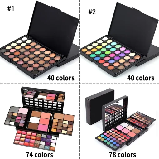 Paleta de sombras de ojos con purpurina de 407478 colores mate, impermeable