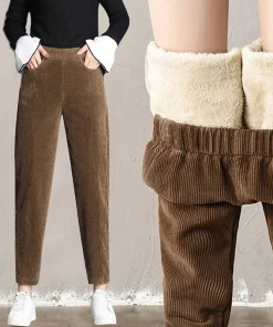 Pantalón cálido de pana para mujer