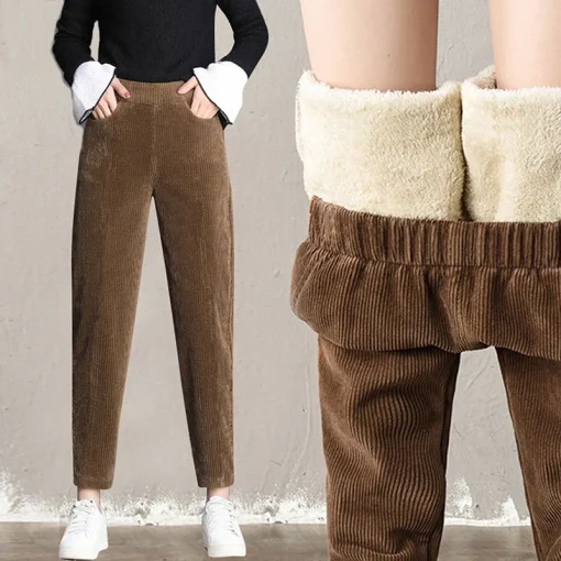 Pantalón cálido de pana para mujer