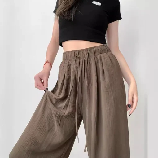 Pantalones Anchos de Verano para Mujer Japoneses de Seda de Hielo