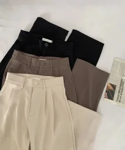 Pantalones Traje Mujer Cintura Alta Otoño