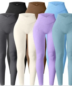 Pantalones ajustados de fitness con cintura en V OQQ más vendidos