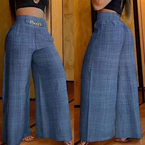 Pantalones anchos de pierna ancha de cintura alta