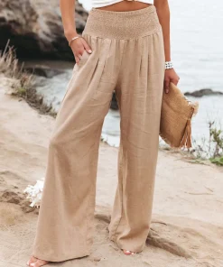 Pantalones casual mujer algodón y cáñamo