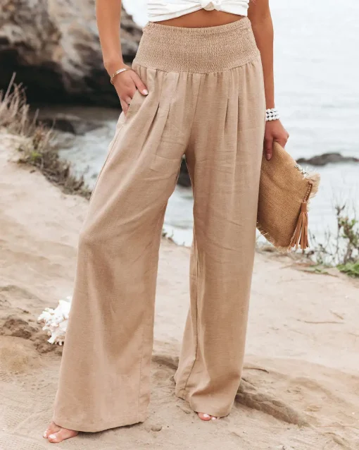 Pantalones casual mujer algodón y cáñamo