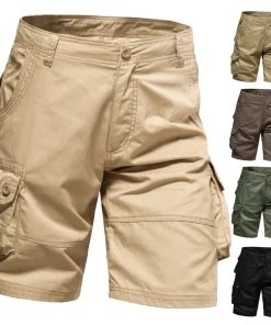 Pantalones de bolsillo múltiple holgados para hombre