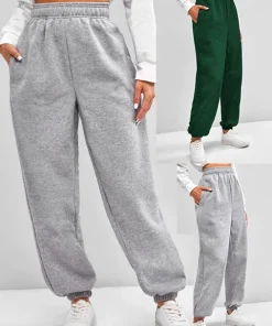 Pantalones de chándal cómodos de cintura alta para mujer