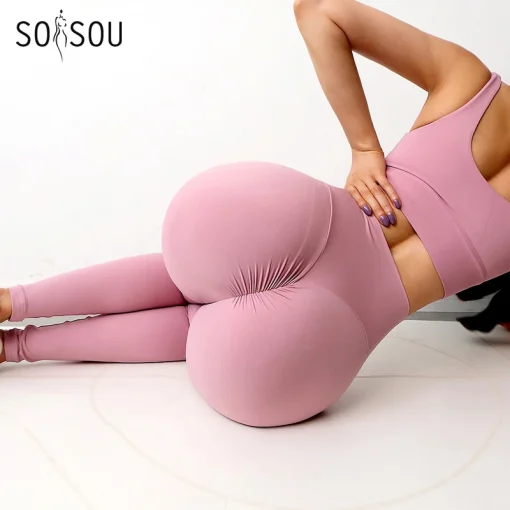 Pantalones de gimnasia y yoga de nailon SOISOU