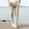 Pantalones de lino de algodón para hombre