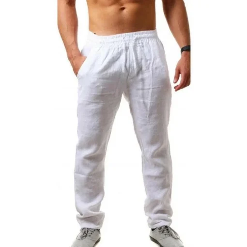 Pantalones de lino de algodón para hombre