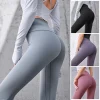 Pantalones de yoga acanalados, cintura alta