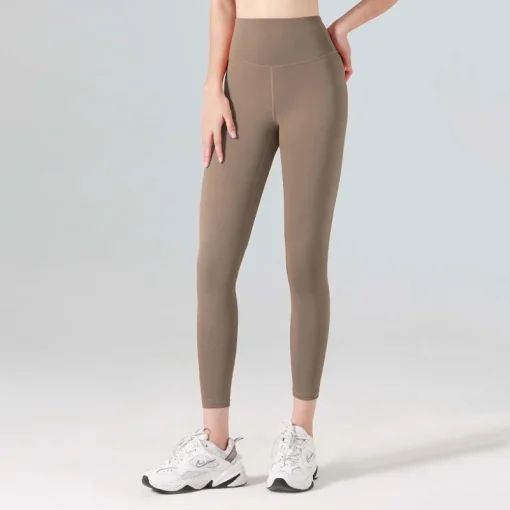 Pantalones de yoga elásticos de talle alto sin costuras