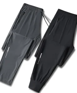 Pantalones elásticos de seda helada de alta calidad para hombre