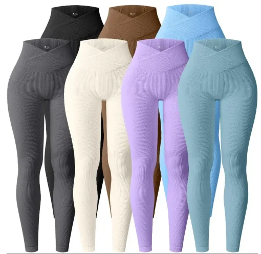 Pantalones fitness OQQ cintura V, moldeadores de glúteos