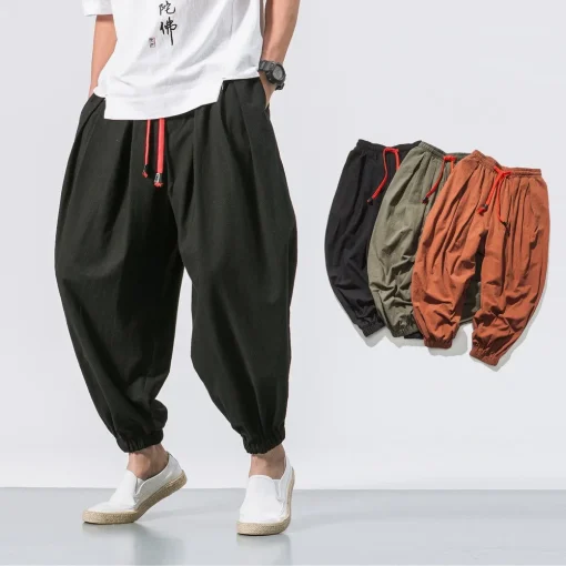 Pantalones harén nuevos de gran tamaño para hombre