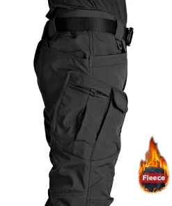 Pantalones tácticos de forro polar para pesca, esquí