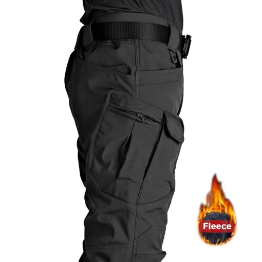 Pantalones tácticos de forro polar para pesca, esquí