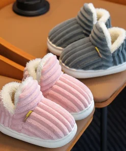 Pantuflas de franela suaves y gruesas para niños