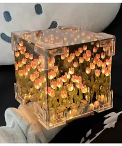 Paquete de material para lámpara nocturna 3D flor de tulipán Diy creativo