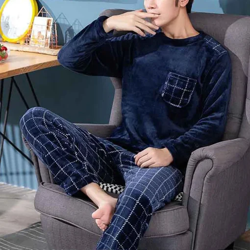 Pijama acolchada cálido para hombre