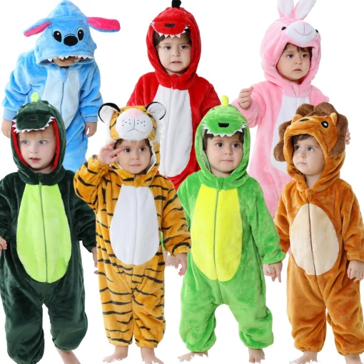 Pijamas infantiles de dinosaurios Kigurumi Stitch