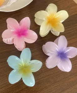 Pinzas grandes para el cabello con flores