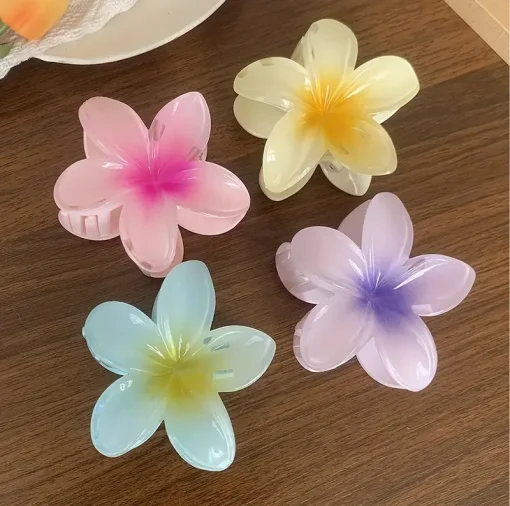 Pinzas grandes para el cabello con flores