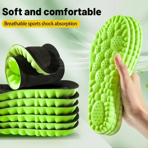 Plantillas deportivas 4D, almohadillas suaves para zapatos