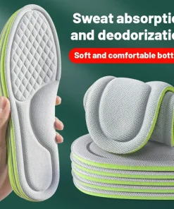 Plantillas deportivas para zapatos, 5D, masaje, suave, desodorante, transpirable, amortiguación contra golpes, plantillas para correr para hombres y mujeres