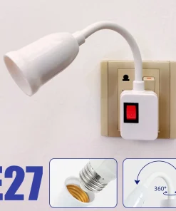 Portalámparas E27 con enchufe y base de lámpara LED