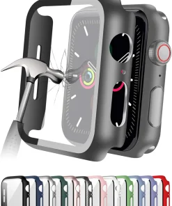 Protector de pantalla+funda de vidrio templado para Apple Watch