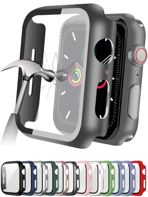 Protector de pantalla+funda de vidrio templado para Apple Watch