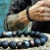 Pulsera de piedras volcánicas para hombre