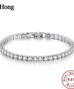 Pulsera de tenis de circonita S925 de plata esterlina Lihong