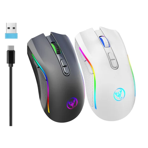 Ratón Gaming RGB inalámbrico 2,4G recargable