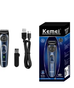 Recortadora de pelo inalámbrica, impermeable, USB, Kemei KM-1256