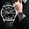 Reloj CURREN cuarzo para hombre, correa cuero, lujo